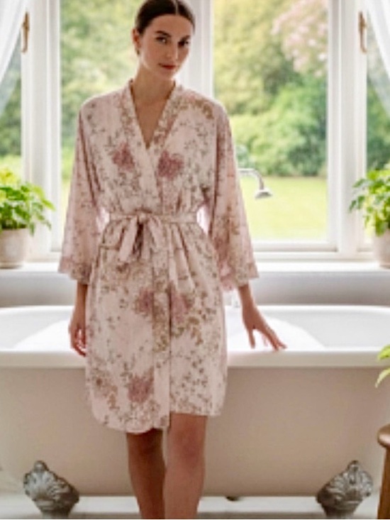 Tahari Other - Tahari Sleepwear Cream Floral Robe Size Small